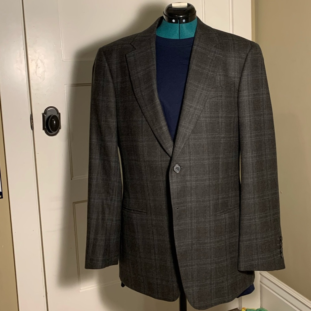 Dark Grey/Plaid Armani Collezioni Blazer